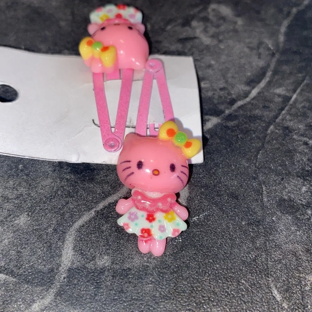 2 Sets Of Baby Barrettes, Hello Kitty & Bunny